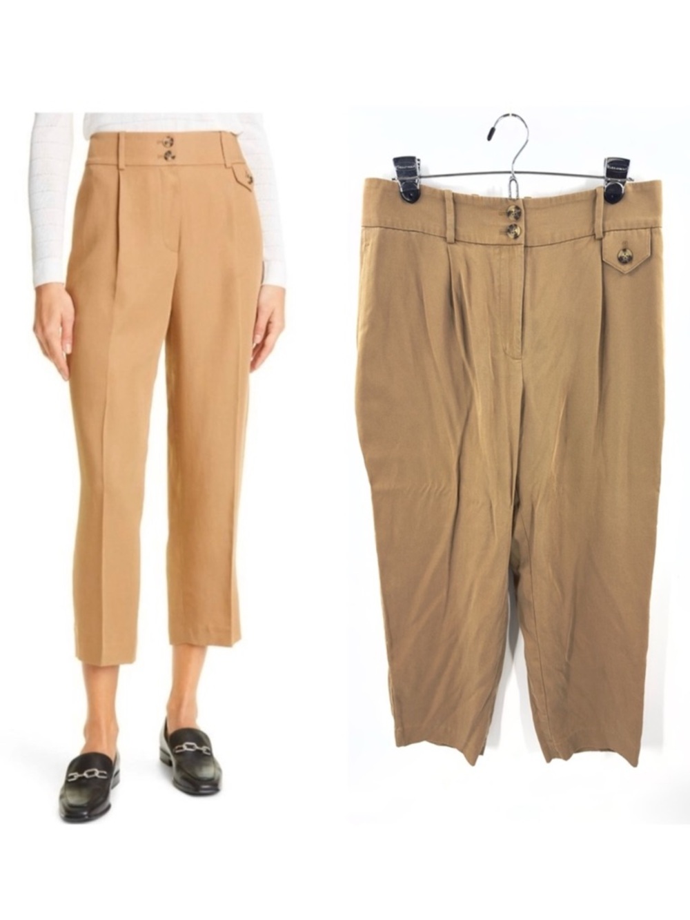 Club Monaco Slim Carrot Pleated Trouser Pants Womens Size 8 Cropped High Rise